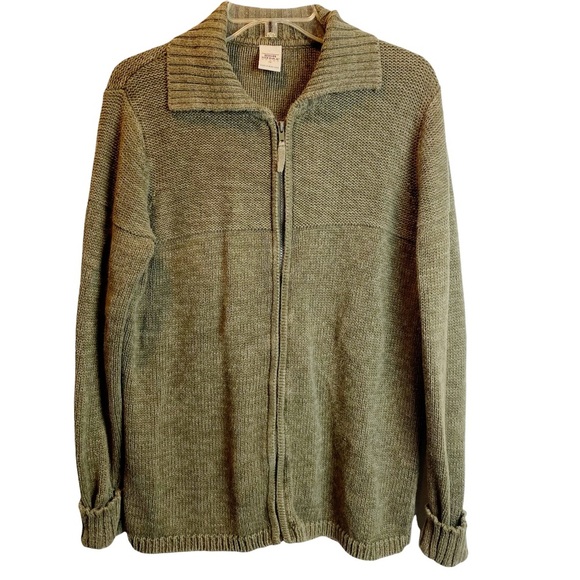 High Sierra - Vintage Green Zip Up Knit Mediumweight Sweater - Sz. 1x‎ - Picture 1 of 3
